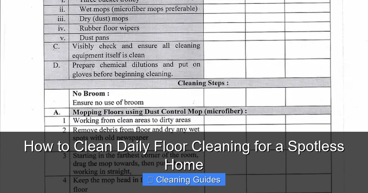 How to Clean Daily Floor Cleaning for a Spotless Home