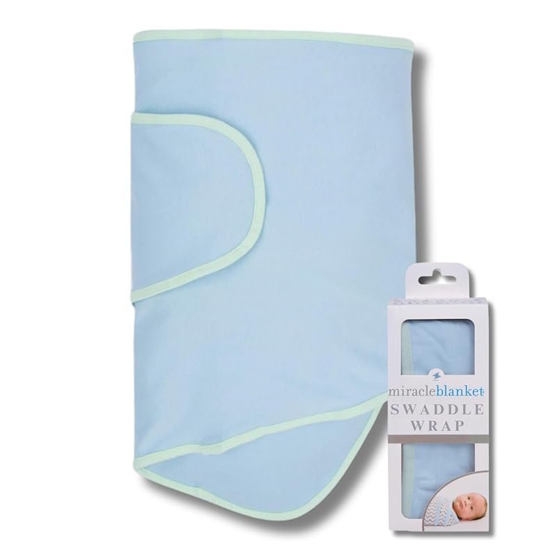 Miracle Blanket Swaddle Wrap, Soft Secure Sleep Sack for Newborns, Blu
