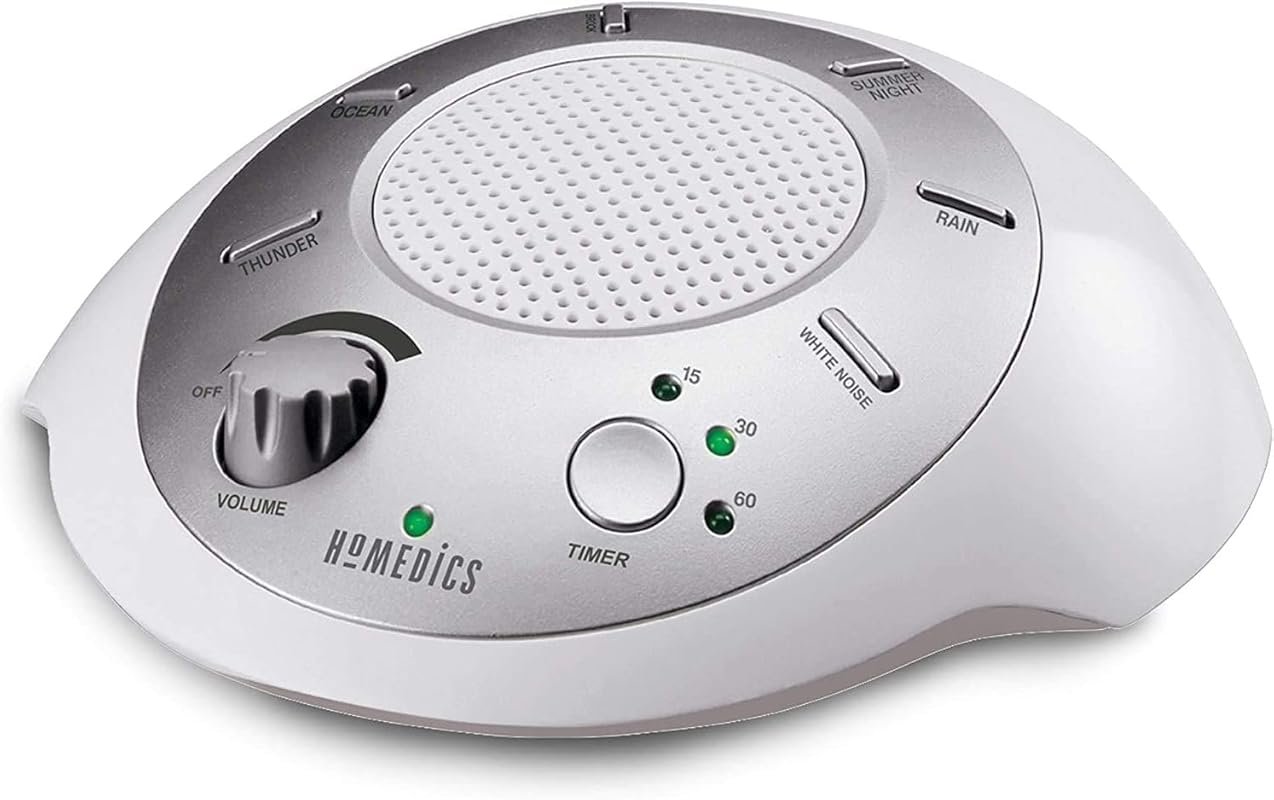 Homedics SoundSleep White Noise Machine with 6 Nature Sounds, Auto-Off