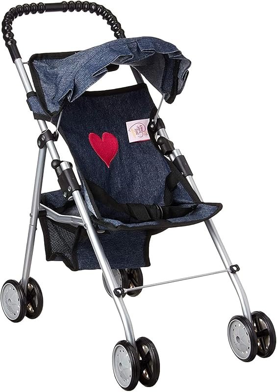 My First Denim Doll Stroller for Baby Dolls