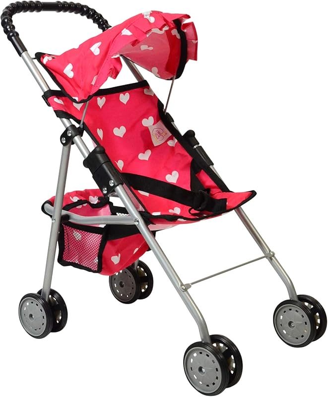 New York Doll Collection My First Foldable Doll Stroller with Basket a