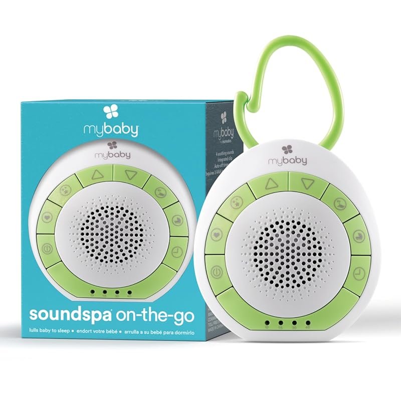 MyBaby Sound Machine for Baby Sleep, 4 Sounds, Clip-On, Portable Trave