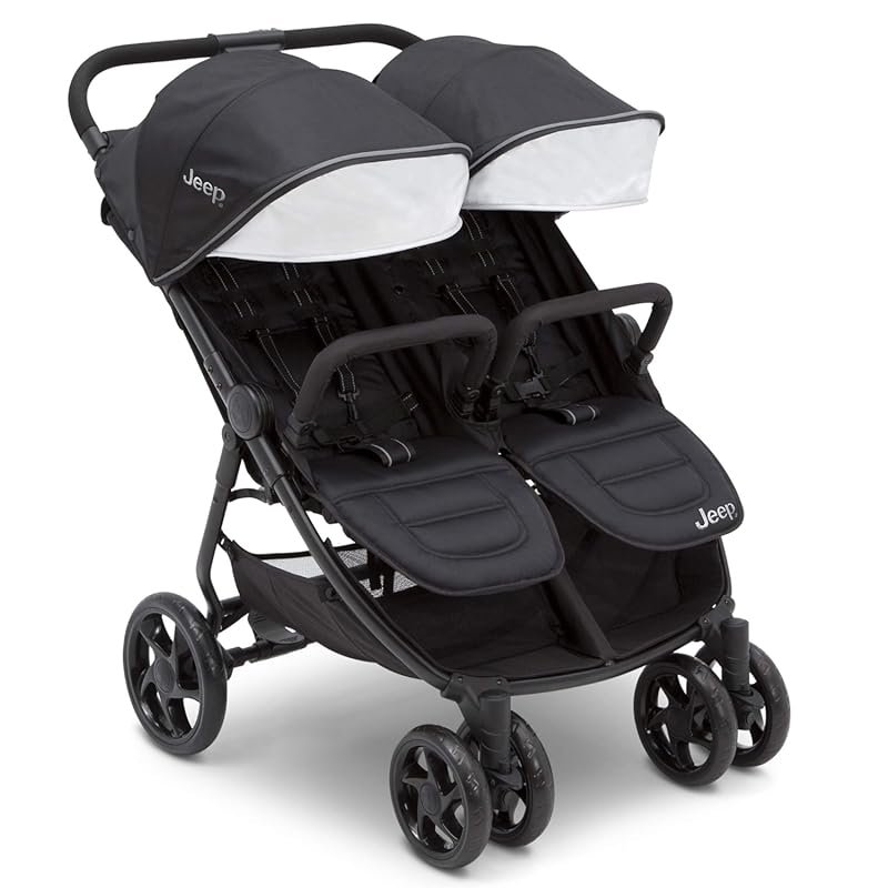Jeep Destination Ultralight Side-by-Side Double Stroller, Midnight