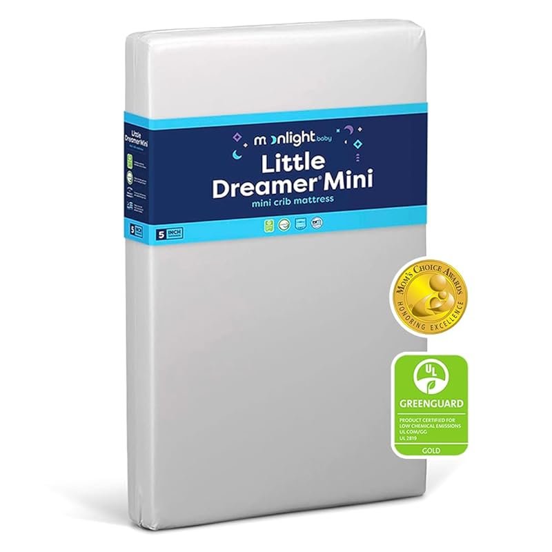 Moonlight Slumber Little Dreamer Mini Crib Mattress, Dual-Sided Waterp
