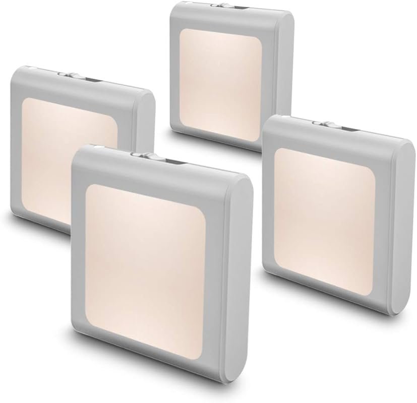 MAZ-TEK Plug-In Dimmable LED Night Light with Dusk to Dawn Sensor, 4 P