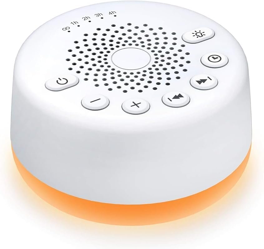 Easysleep White Noise Machine with 25 Sounds, Night Lights, 32 Volume 