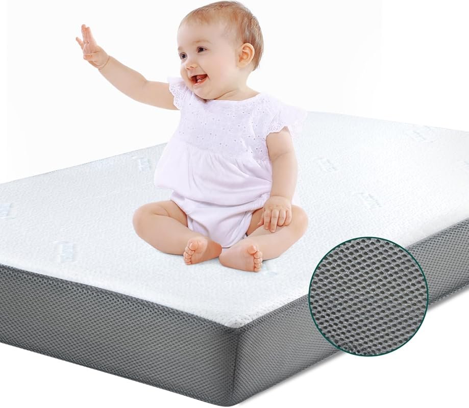 Babelio Premium Dual-Stage Memory Foam Crib Mattress, Waterproof Linin