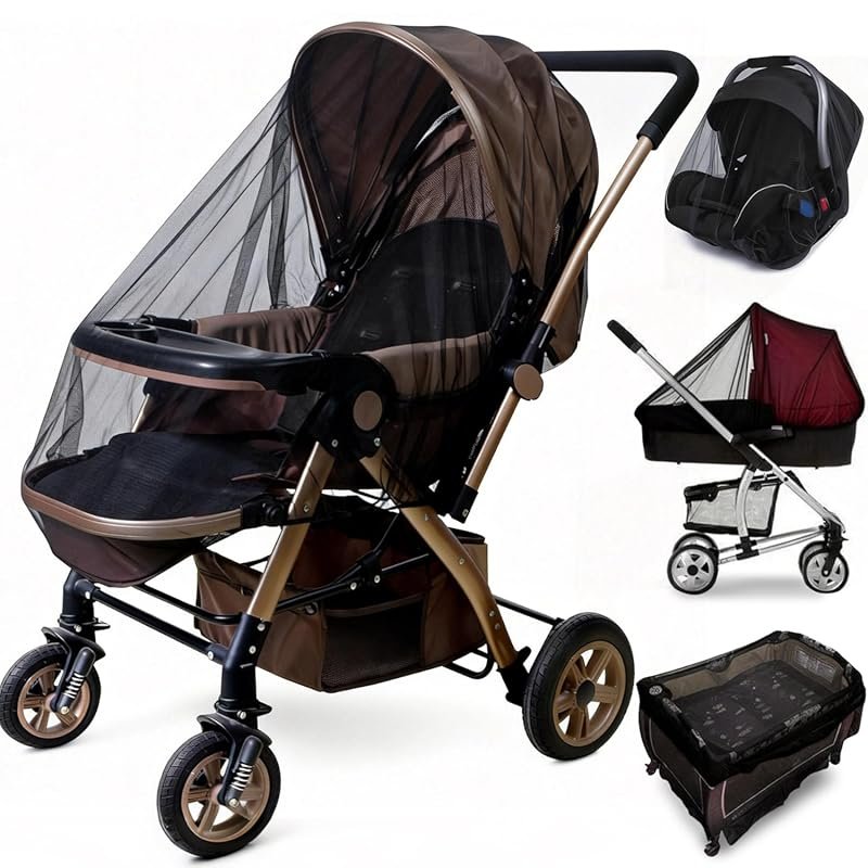 2-Pack Baby Stroller Mosquito Net, Universal Breathable Mesh Insect Ba