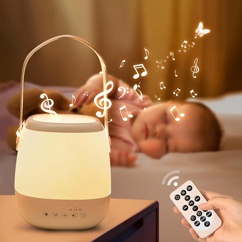 Baby Night Light Sound Machine with 35 Colors, 12 White Noise Sounds, 