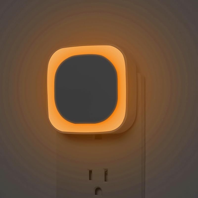 YUNLEX Amber Plug-In Night Light, Dusk to Dawn Sensor with 3-Level Dim