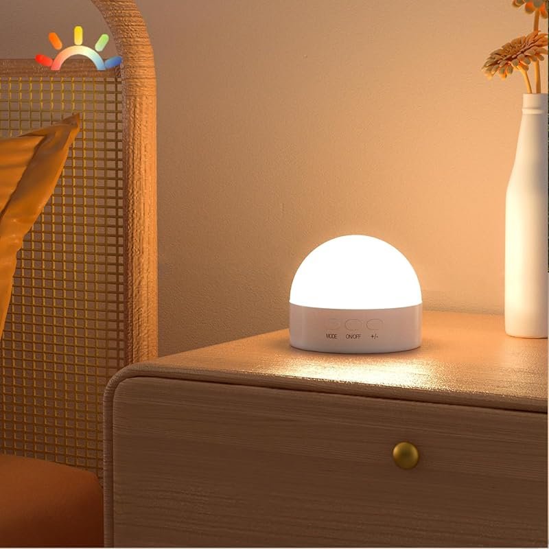 Kintion Portable Night Light, Dimmable 8-Color Rechargeable LED Lamp