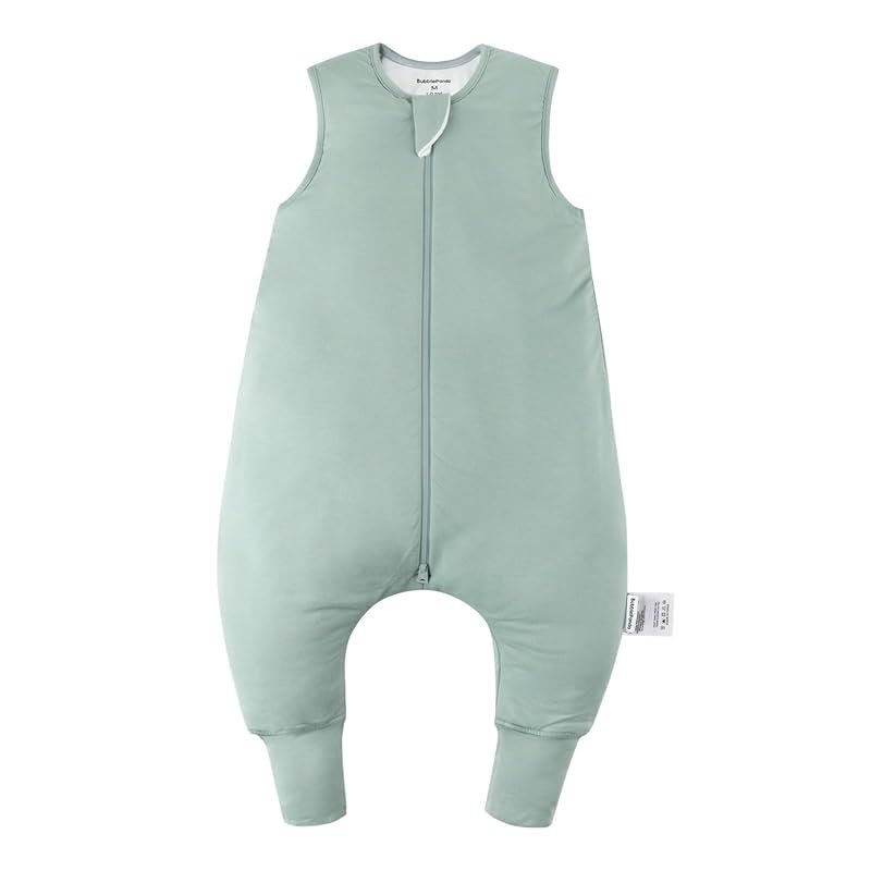 BubblePanda Bamboo Toddler Sleep Sack with Feet, 1.0 Tog, 2-Way Zipper