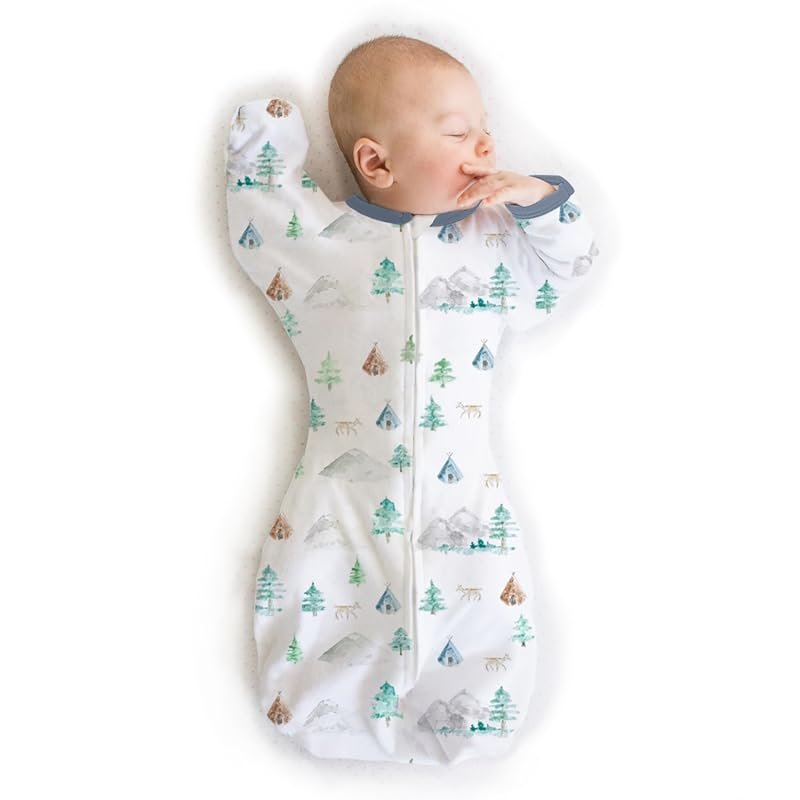 SwaddleDesigns Transitional Swaddle Sack, Arms-Up Sleeves, Mitten Cuff