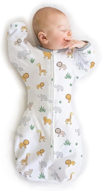 Amazing Baby Transitional Swaddle Sack, Arms Up Sleeves, Mitten Cuffs,