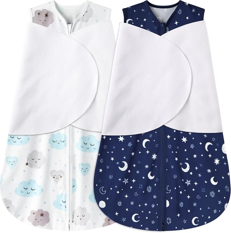 BSTOPPT Newborn Sleep Sack Swaddle, Adjustable 3-Way Wearable Blanket,