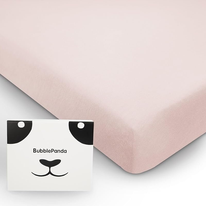 BubblePanda Bamboo Crib Sheets, Soft Stretchy Fitted Sheet for Standar