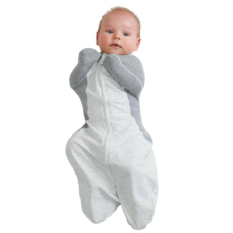 KIDIRA Newborn Swaddle, Arms-Up, Moisture-Wicking, 2-Way Zipper, Gray