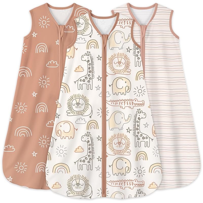 Yoofoss Baby Sleep Sack 12-18 Months, 3-Pack Organic Cotton Wearable B