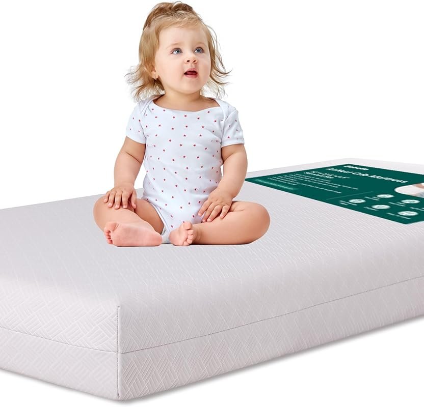 Babelio Dual-Sided Memory Foam Crib Mattress, Waterproof Removable Cov