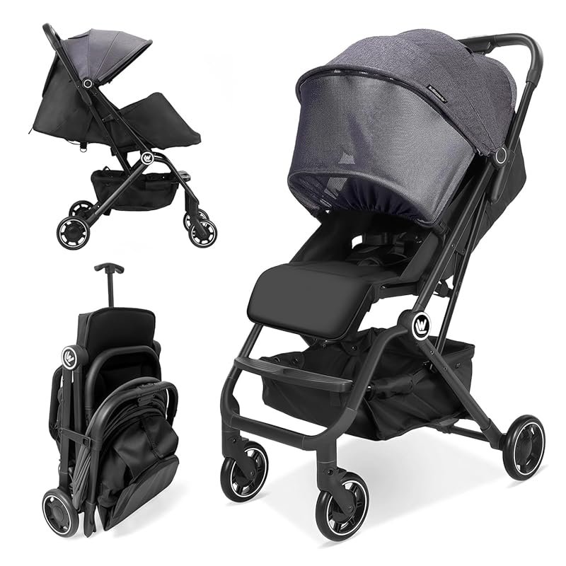 Rollingsurfer Lightweight Travel Stroller with Foot Cover, Sleep Shade