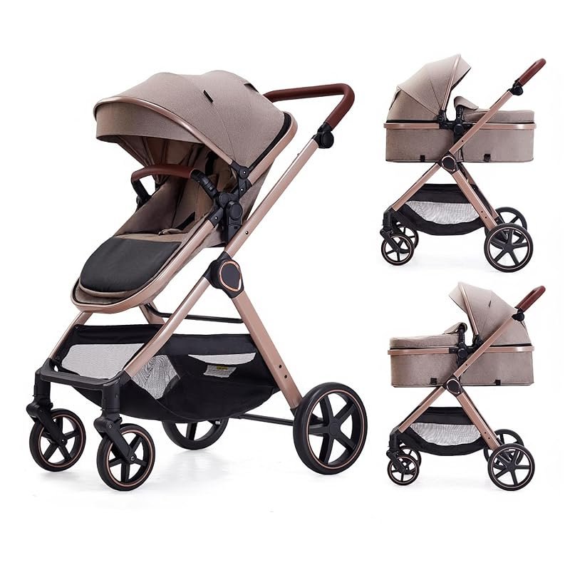 Lortsybab 2-in-1 Baby Stroller, Convertible Newborn to Toddler Pram fo