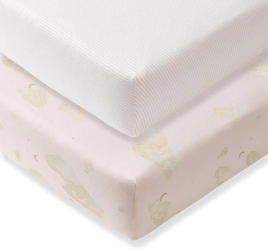 Burt's Bees Baby Organic Cotton Fitted Crib Sheet, Breathable Standard