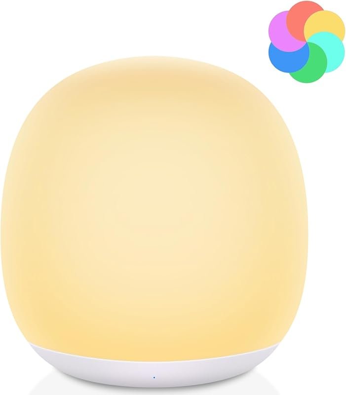 Tyute Baby Nursery Night Light, BPA-Free Silicone RGB Touch Lamp with 
