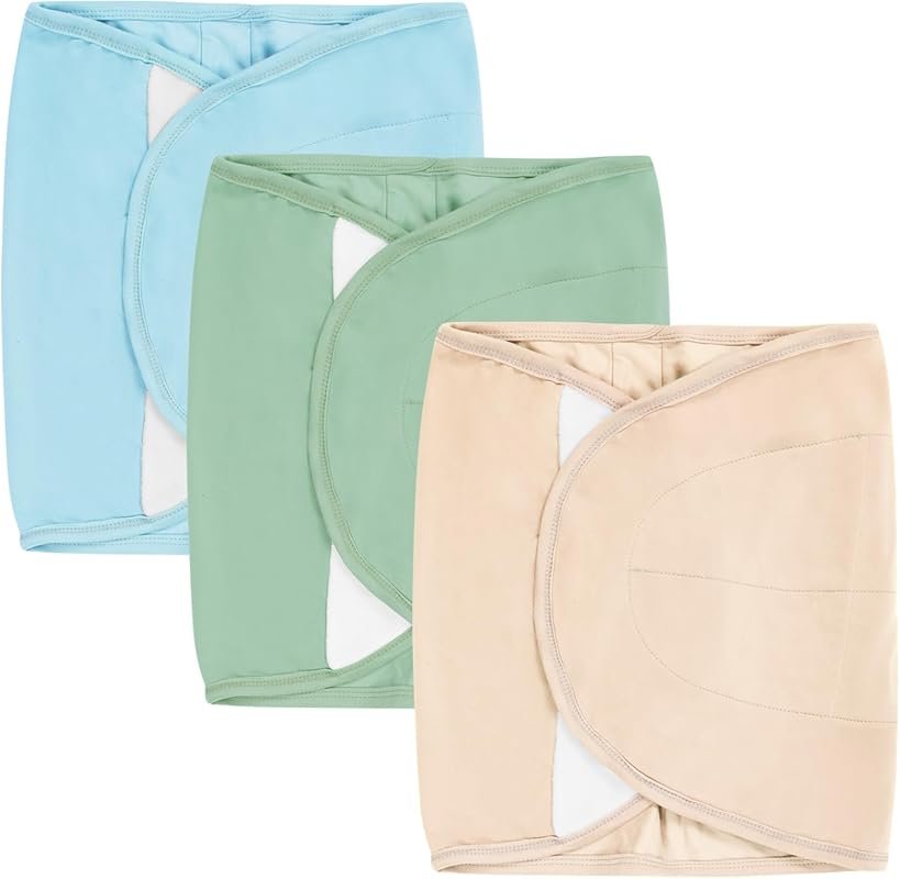 3-Pack Adjustable Newborn Swaddle Wraps, Velcro Arm Swaddle Bands for 