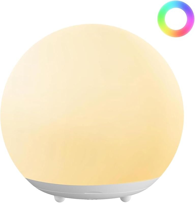 Rechargeable Baby Night Light with Touch Control, 7 RGB Colors, Timer,