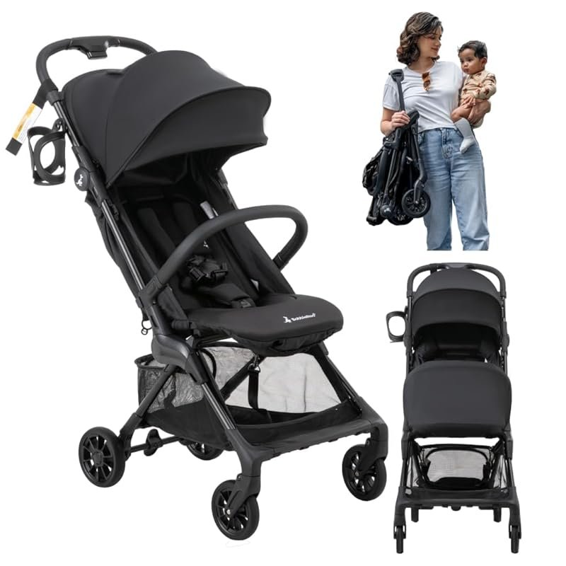 BabbleRoo Hoplite Compact Travel Stroller, 12.3 lbs, Easy Fold, Near-F