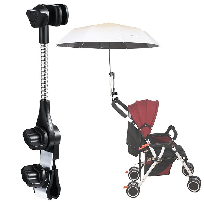 Universal Stroller Umbrella Holder with 360-Degree Adjustable Clamp, M