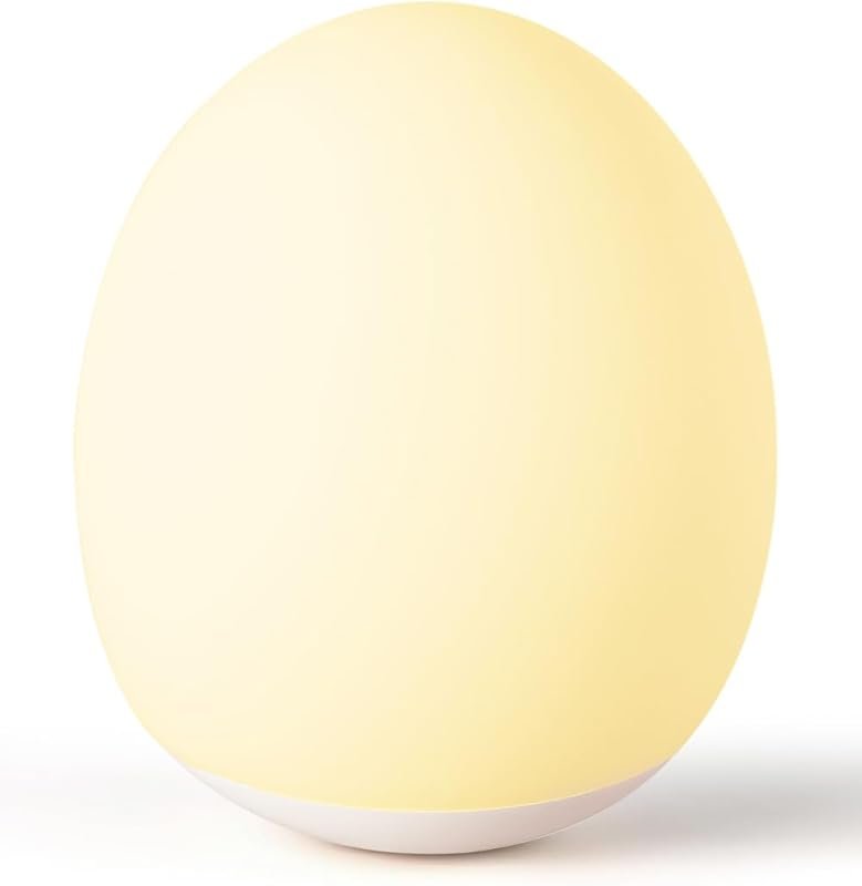 Egg Night Light for Kids, 7-Color Changing Nursery Lamp with 30-Minute
