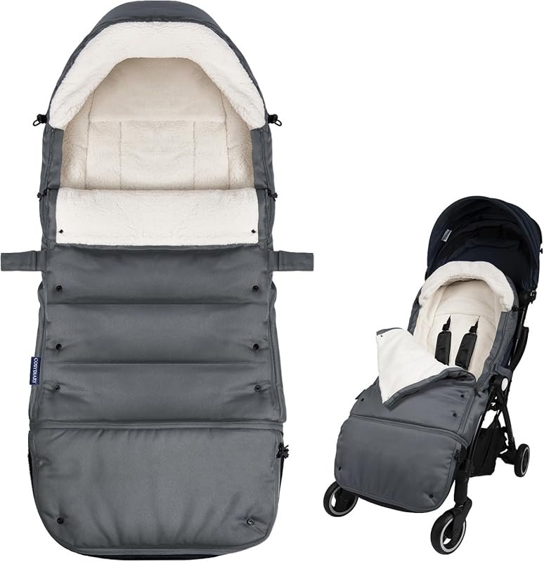CosyDiary Universal Weatherproof Warm Stroller Footmuff, Extendable Wi