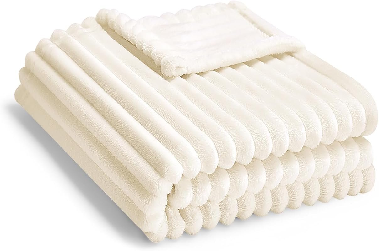 Soft Fleece Reversible Baby Blanket, Ultra Cozy Lightweight Infant Bla