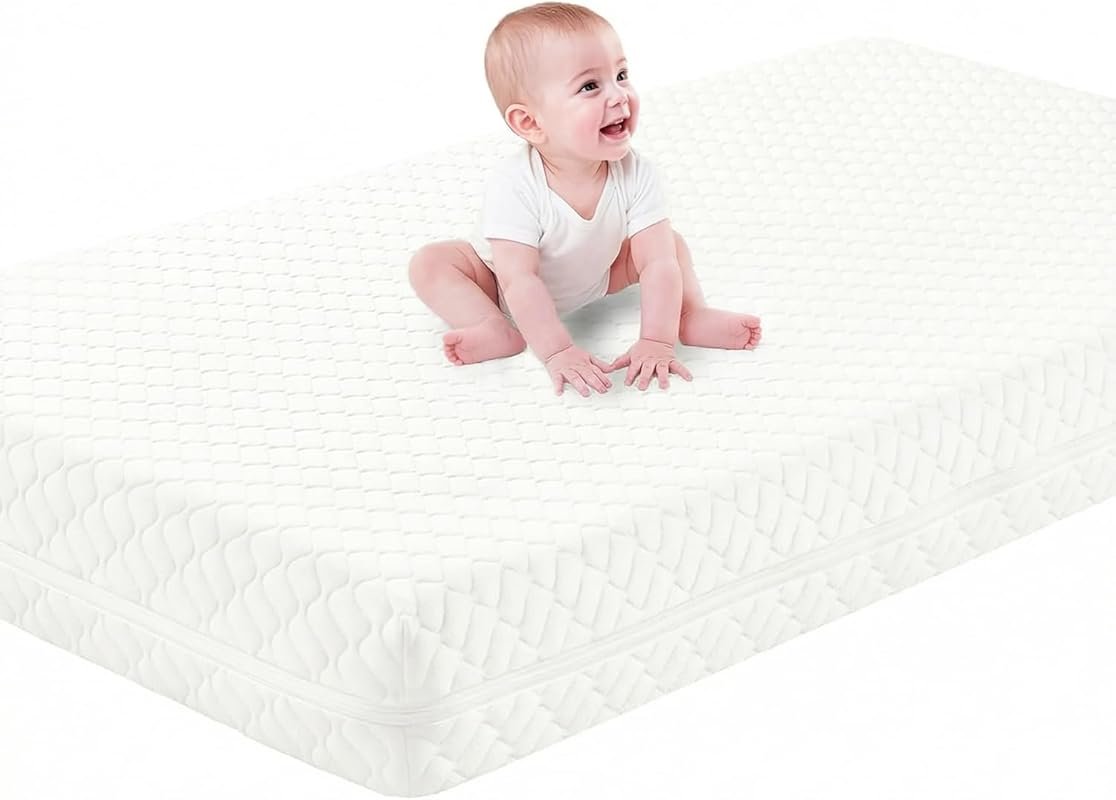 SCHNAUZER HOME Dual-Sided Breathable Memory Foam Crib Mattress, Washab