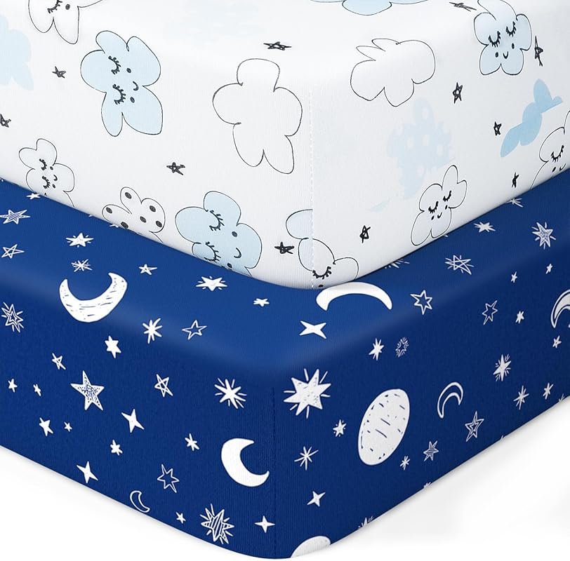 2-Pack Baby Crib Sheets, Soft Breathable Microfiber for Standard Toddl