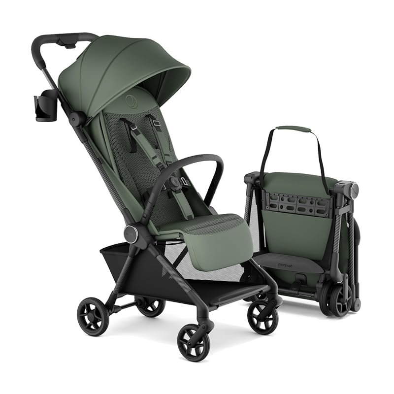 Mompush Nexis Carbon Travel Stroller, Ultra-Lightweight, Auto-Fold, Fu