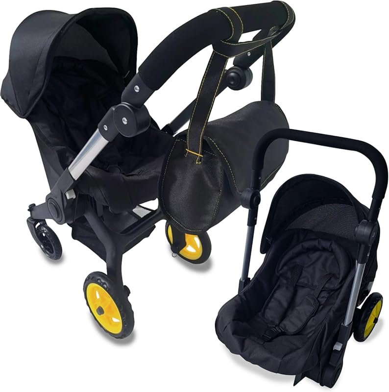Baby Doll Car Seat Stroller Combo, 2-in-1 Convertible Doll Stroller fo