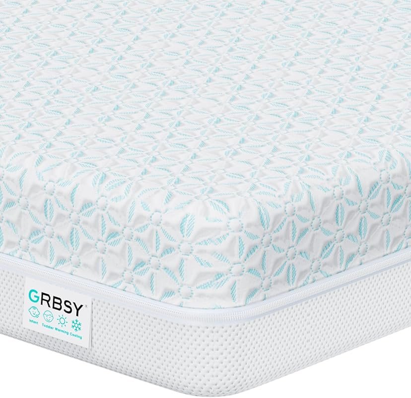 4-in-1 Dual-Sided 6-Inch Memory Foam Crib Mattress with Cooling Cover 