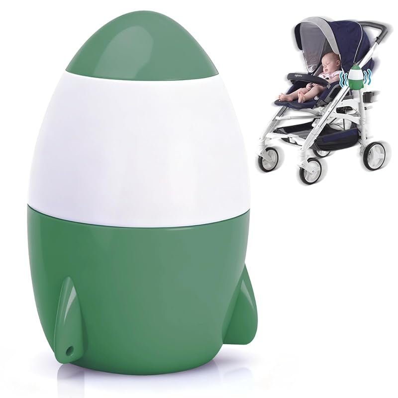 Hands-Free Baby Stroller Rocker with 5 Speeds, 40-Minute Timer, Green 