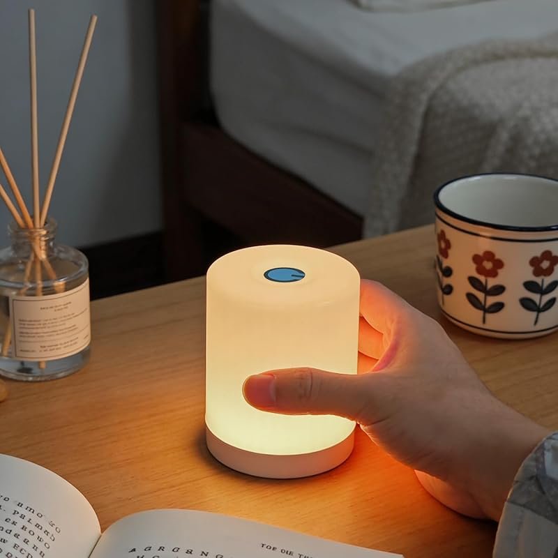 DAZZY DOT Portable Nursery Night Light, Rechargeable Dimmable Warm Yel