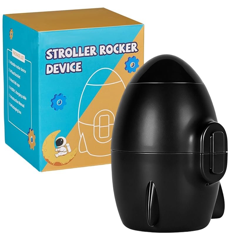Portable Baby Stroller Rocker with Adjustable Speed, USB Rechargeable,