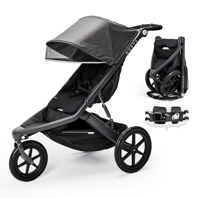 Guava Roam Jogging Stroller, Compact Folding All-Terrain Travel Stroll
