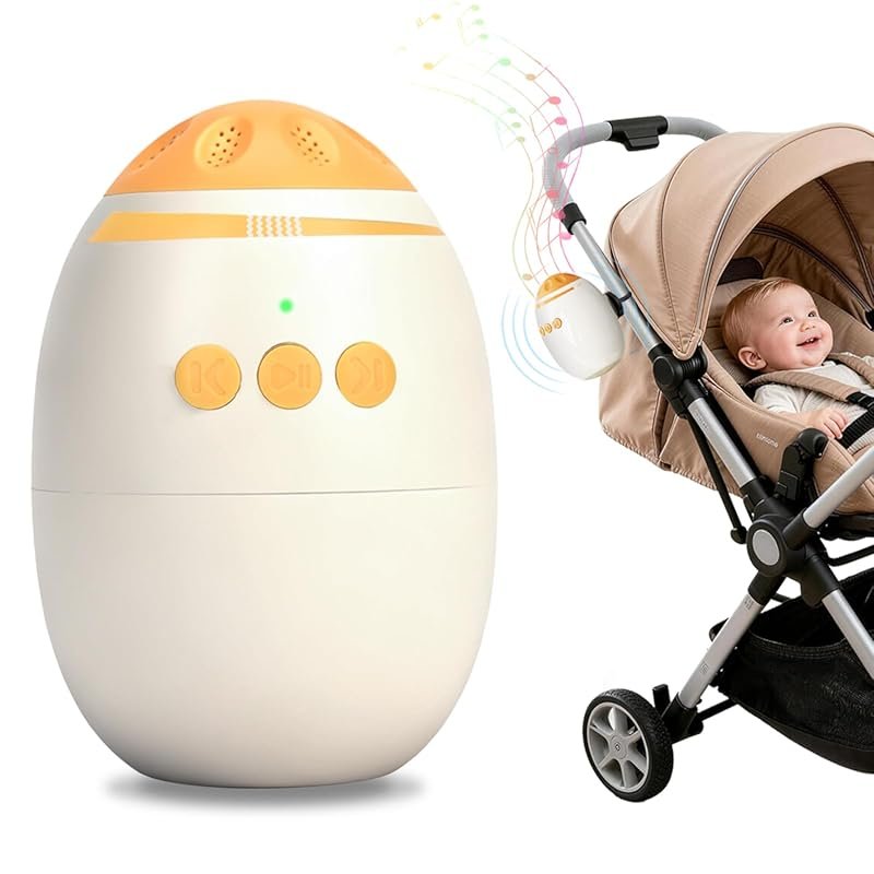 Rechargeable Baby Stroller Rocker with 11 Melodies, Adjustable Vibrati